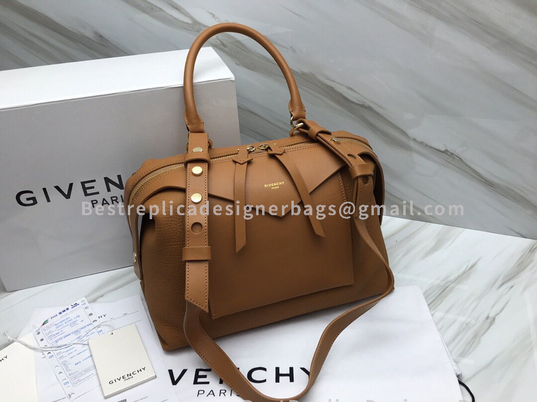 Givenchy Sway Medium Leather Top Handle Bag Caramel GHW 29998-1